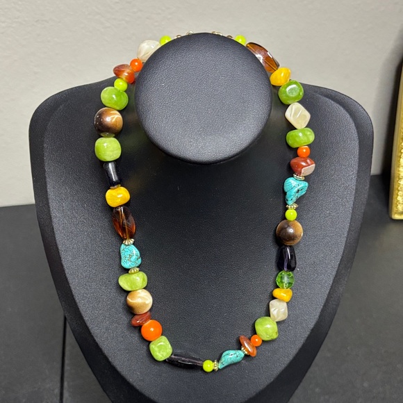 Source Unknown Jewelry - Mixed Media Turquoise Beaded Southwestern Boho Necklace